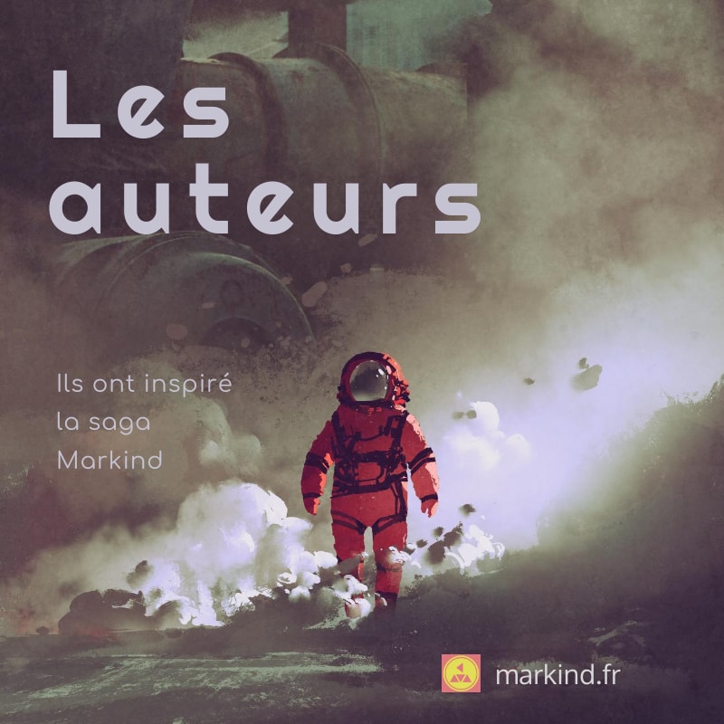 Astronaute en combinaison rouge marchant dans un paysage brumeux