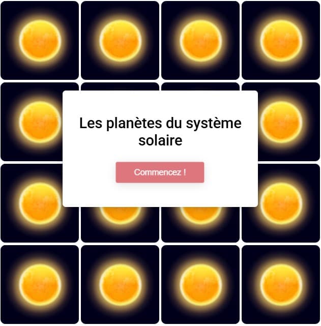 Illustration d'un jeu de memory